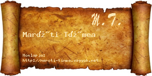 Maróti Tímea névjegykártya